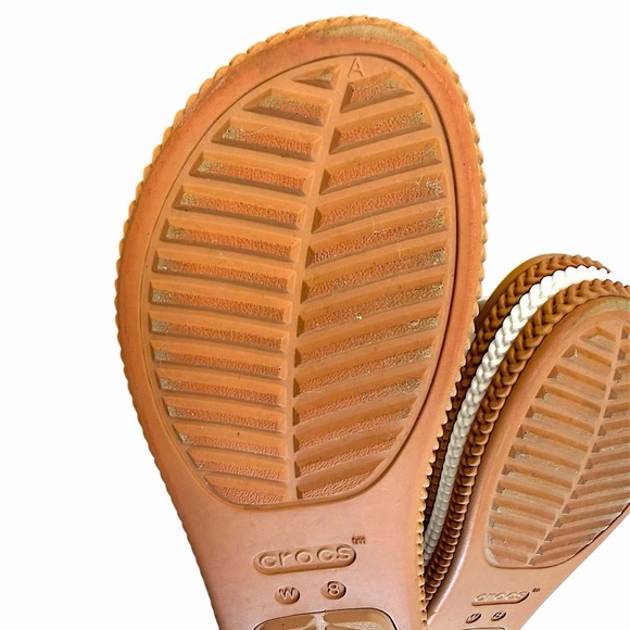 Crocs Brooklyn Woven Buckle Platform Sandal Chalk Wedge Slide LiteRide Women's 8 - Picture 6 of 15